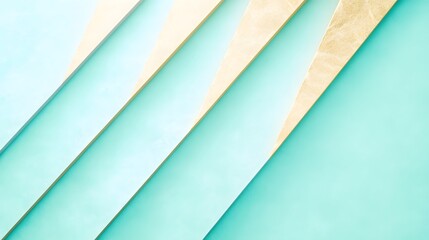 Obraz premium Abstract Teal Gold Geometric Background Design