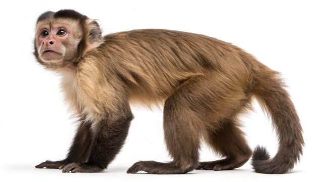 gracile capuchins monkey isolated on white background