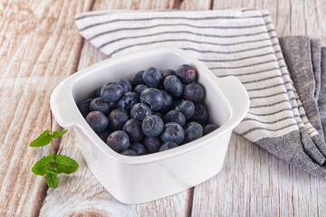Raw ripe sweet and juicy blueberry