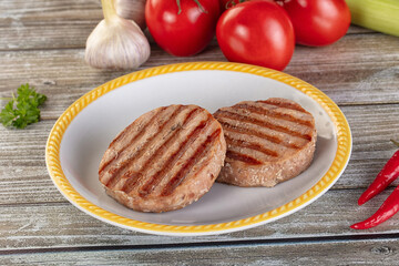 Grilled tuna steak fillet medallion