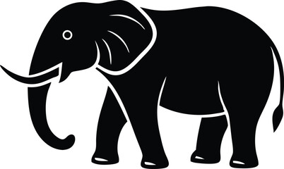 elephant silhouette vector icon