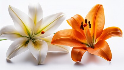 Flower lily isolated on white background