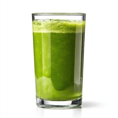 Green smoothie in glass isolated on white background image