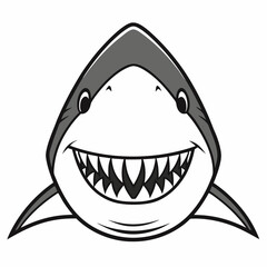 Obraz premium High-quality shark head vector illustration for animal-themed graphic design projects.