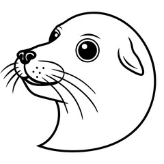  "Seal Head Vector Animal Graphic Design File for Digital Use"
