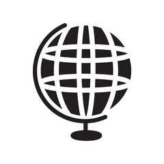 globe icon of web image. Global network sign. World black and white sign or icon. Vector