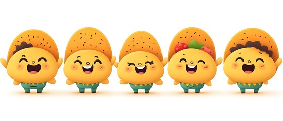 Obraz premium Happy Taco Characters