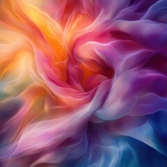 Fototapeta premium Dreamy thread folds gently on a glowing moving background