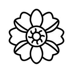 anemone flower line drawn vector art - illustration anemone flower isolated transparent background