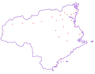 徳島県　地図　白　斑点　イラスト