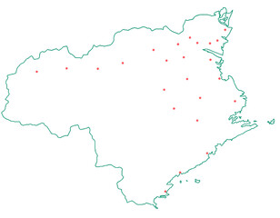 徳島県　地図　白　斑点　イラスト