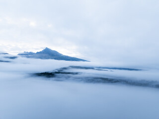 Fototapeta premium Sunset over Liptov region with and High Tatras mountains, Krivan landspace, slovakia.