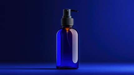 Fototapeta premium Amber-tinted bottle with pump dispenser