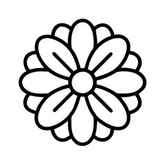 chrysanthemum flower line drawn vector art - illustration chrysanthemum flower isolated transparent background