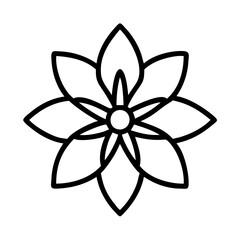 clematis flower line drawn vector art - illustration clematis flower isolated transparent background