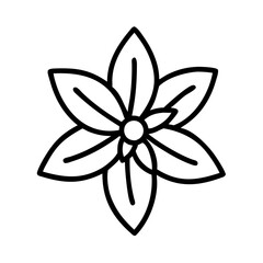 clematis flower line drawn vector art - illustration clematis flower isolated transparent background