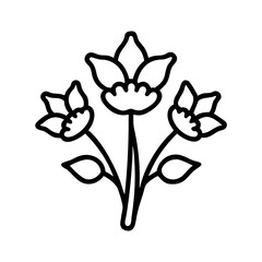 coral bells flower line drawn vector art - illustration coral bells flower isolated transparent background