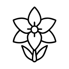 daffodil flower line drawn vector art - illustration daffodil flower isolated transparent background