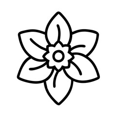 daffodil flower line drawn vector art - illustration daffodil flower isolated transparent background