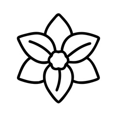 daffodil flower line drawn vector art - illustration daffodil flower isolated transparent background