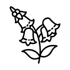 foxglove flower line drawn vector art - illustration foxglove flower isolated transparent background