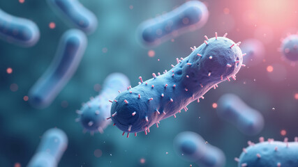 bacteria medical background probiotic, Lactobacillus, 3d illustration.