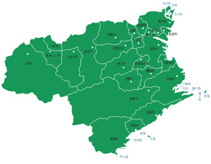 徳島県　地図　グリーン　斑点　イラスト