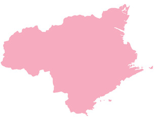 徳島県　地図　ピンク　イラスト