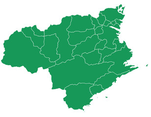 徳島県　地図　グリーン　イラスト