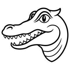 High-quality crocodile head vector design for wildlife and animal-themed digital projects.