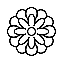 zinnia flower line drawn vector art - illustration zinnia flower isolated transparent background