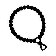 Black beaded bracelet with a simple clasp against a white background