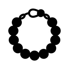 Silhouette of Two Beaded Bracelets Connected with a Charm, Fashion Accessory
