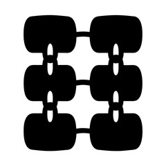 Solid black chain U shape isolated on a white background.