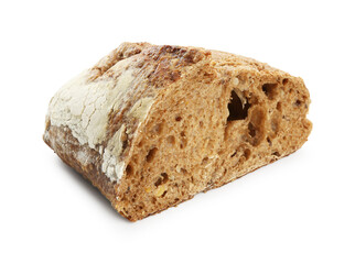 Piece of fresh bread isolated on white