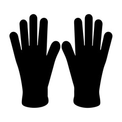 Two Black Hands Isolated on White Background, Symbol of Protection and Cleanliness