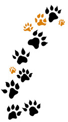Fototapeta premium Animal Paw Prints Trail Vector Illustration for Movement and Tracking Concepts