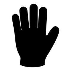 Stylized Black Silhouette of a Hand with Fingers Extended on White
