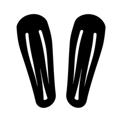 Two Abstract Black Objects with White Interior Silhouettes on a White Background