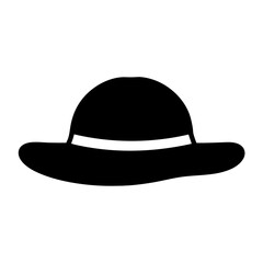 Stylish black hat with white band, vintage fashion for summer protection