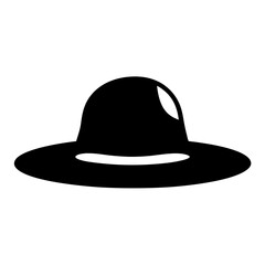 Elegant silhouette of a wide brimmed hat casting a subtle shadow