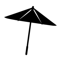 A Silhouette of a Decorative Paper Umbrella Commonly Used in Cocktails