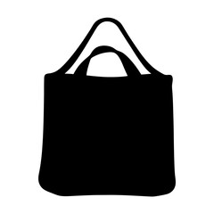 Silhouette image of a shopping bag or tote bag with handles