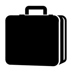 A Minimalist Black Briefcase Icon Isolated on White Background for Business