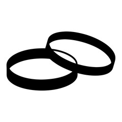 Silhouette of two wristbands symbolizing love, commitment, and eternal unity