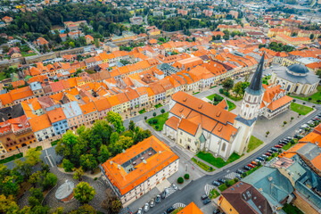 Naklejka premium Old Town Hall and St. James church in Levoca in Slovakia.