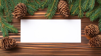 Fototapeta premium Discover your ideas in a tranquil space, centered around a rustic wooden table with an open envelope and empty paper, creating a minimalist ambiance.