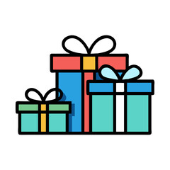 Gift Boxes Icon Representing Birthday Presents and Celebration Gifts