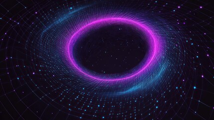 Obraz premium Cosmic portal, energy swirl, digital galaxy, abstract background, futuristic design