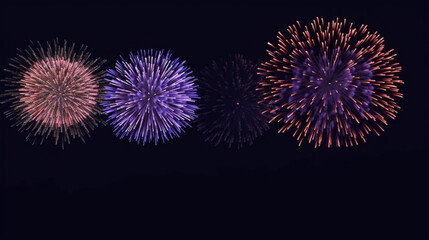 Colorful fireworks explode in the night sky, a bright display of celebration